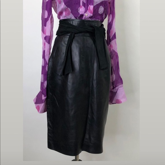 Gucci Leather Mini Skirt - Picture 1 of 9